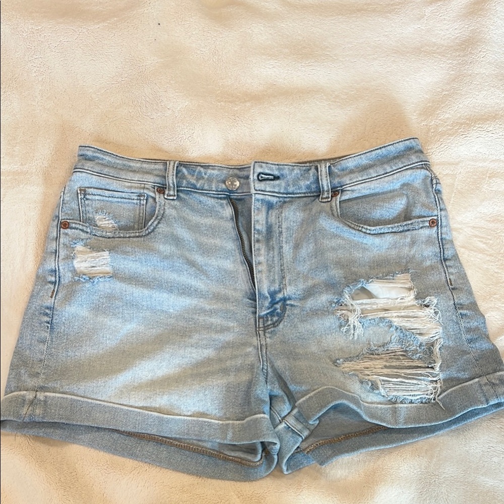 American Eagle Outfitters Blue Jean Shorts Distressed Style